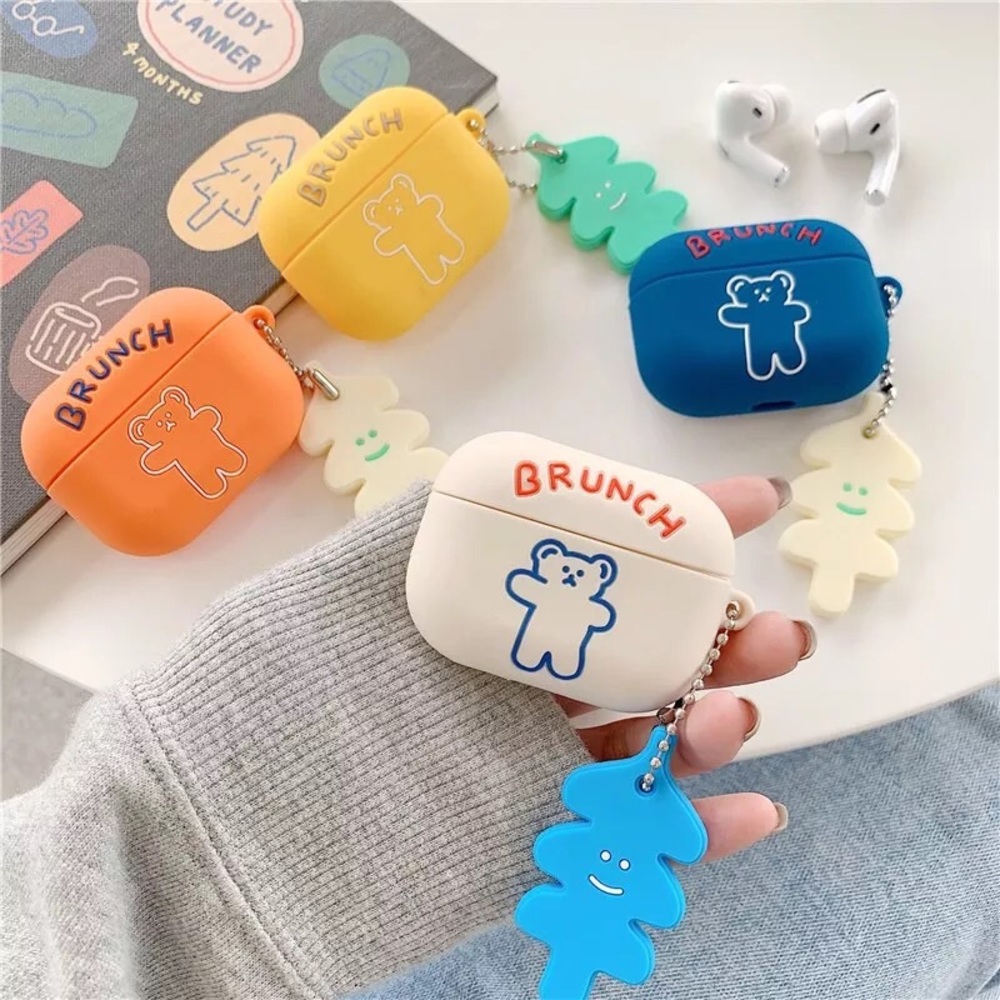 3D brunch bear keychain silicon Airpods pro cases